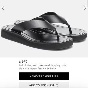 The Row Black Sandals